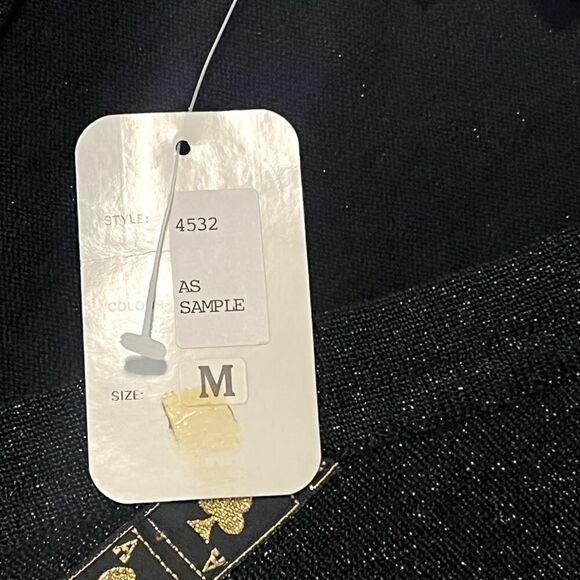 NWT Vintage Richard Sport Black & Gold Playing Card Sweater Vest Cardigan Sz M - Picture 7 of 7